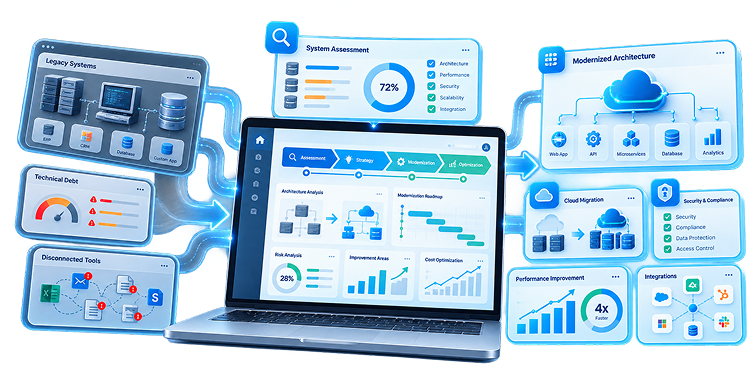Digital solutions on laptop